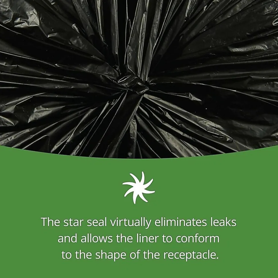 Stout® 33% Recycled Insect Repellent Trash Bags, 35 Gallons, 33" x 40", Black, Box Of 80