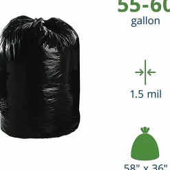 Stout Total  Content Plastic Trash Bags, 1.5-mil, 60 Gallons, 36
