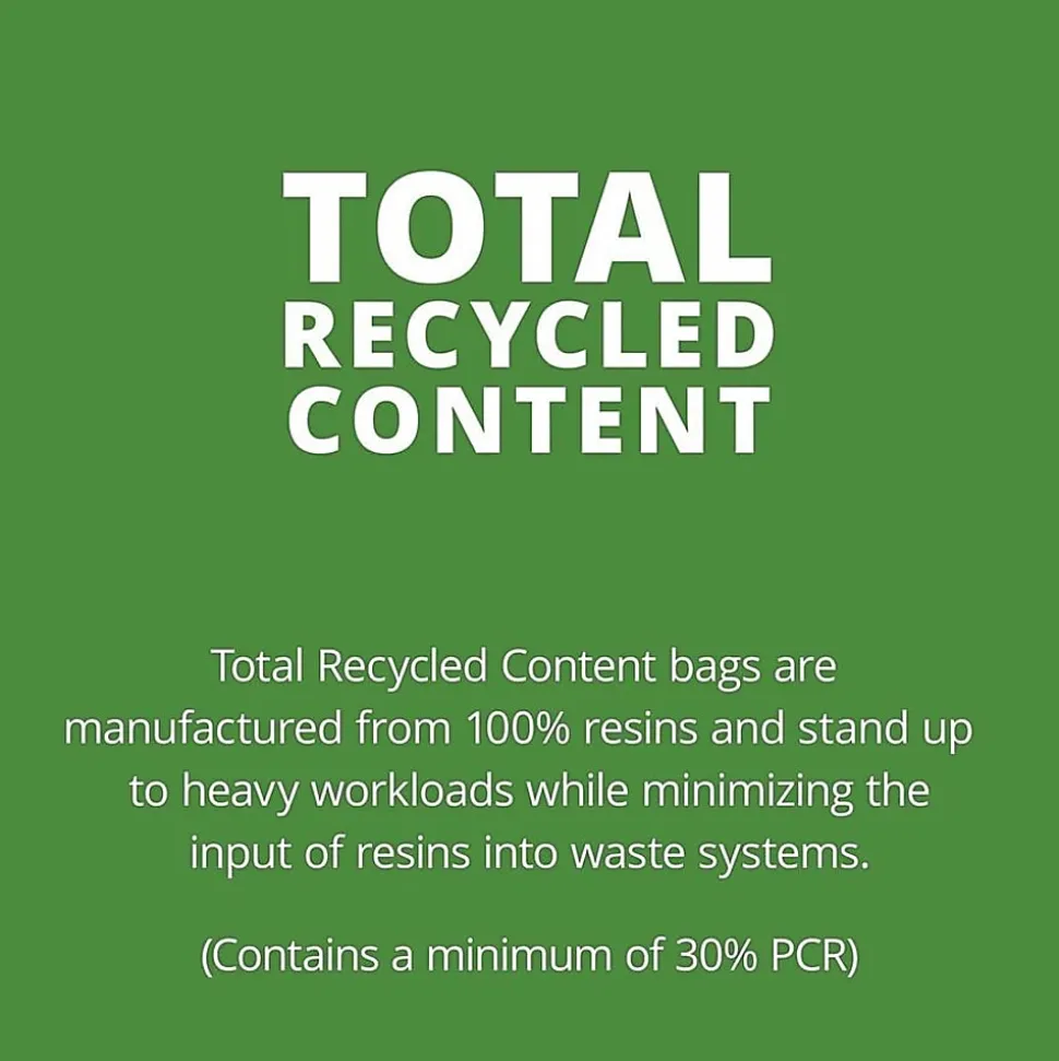 Stout Total 1.5 mil Trash Bags, 45 gal, 40"H x 48"W, Brown, 100 Bags