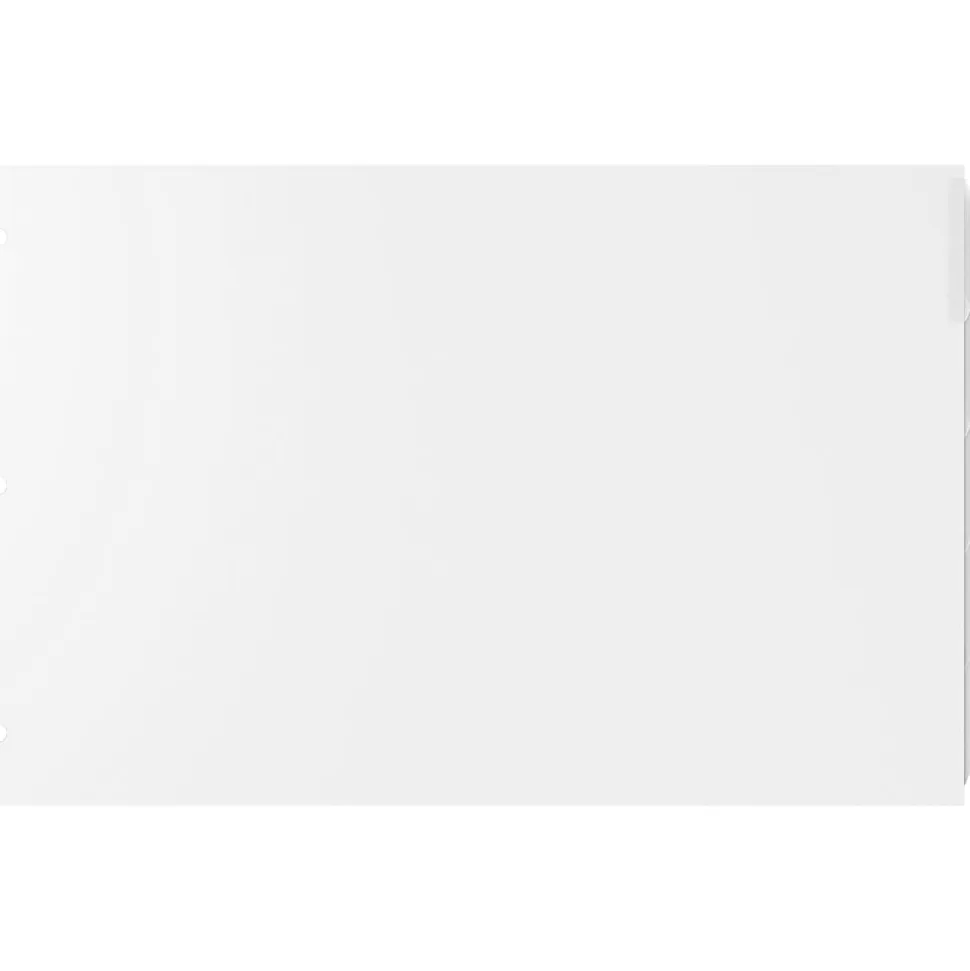 Stride® Tab Dividers For Ledger And Spreadsheet Binders, 8 1/2" x 14", Legal Landscape Size, White/Clear, Pack Of 5 Tabs