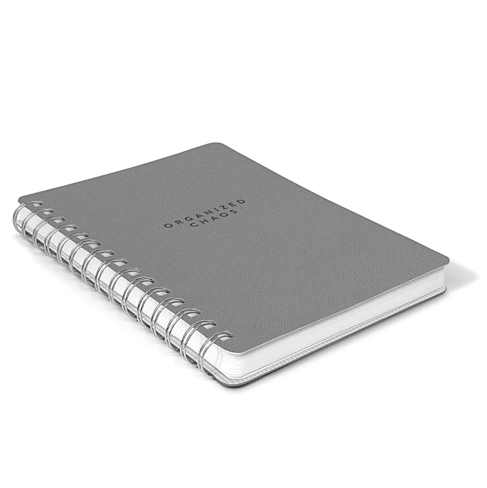 Studio Oh! Agatha Notebook, 8-1/4”L x 6-1/4”W x 5/8”D, 1 Subject, College Rule, 208 Pages, Organized Chaos (Gorgeous Gray)