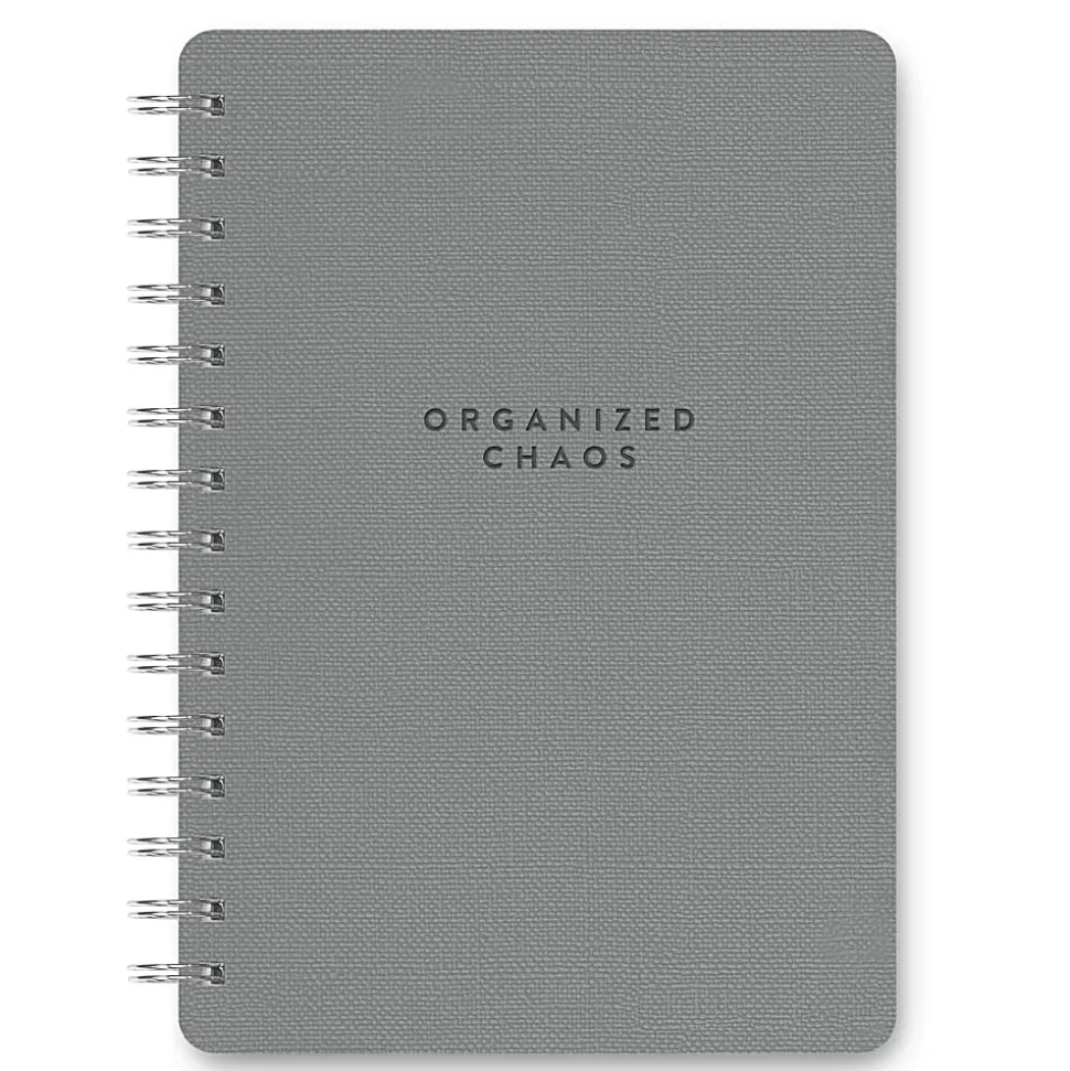 Studio Oh! Agatha Notebook, 8-1/4”L x 6-1/4”W x 5/8”D, 1 Subject, College Rule, 208 Pages, Organized Chaos (Gorgeous Gray)