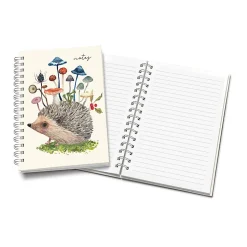 Studio Oh! Medium Spiral Notebook, 8-3/4” x 5-3/4”, 1 Subject, College Rule, 160 Pages, Hedgehog With Mushrooms