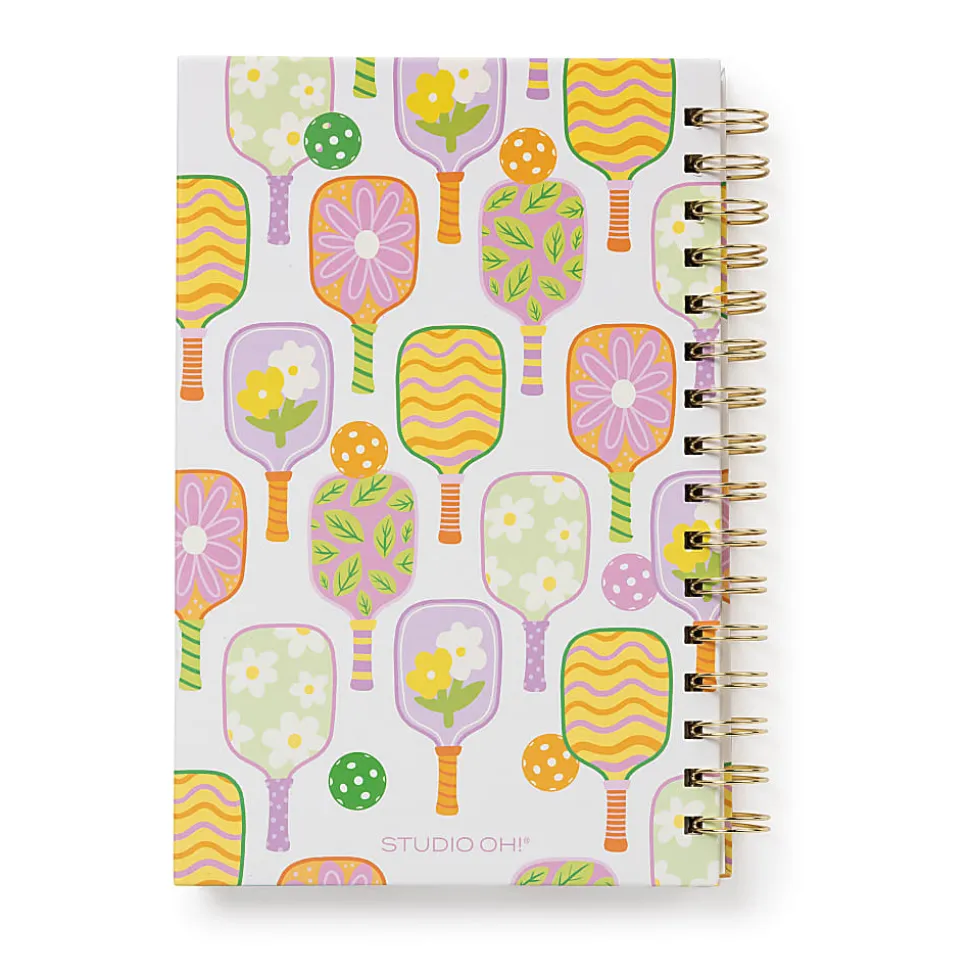 Studio Oh! Medium Spiral Notebook, 8-1/2" x 5-5/8", College Rule,160 Pages, Pickleball Rally