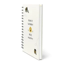 Studio Oh! Medium Spiral Notebook, 8-3/4” x 5-3/4”, 1 Subject, College Rule, 160 Pages, Don’t Worry Bee Happy
