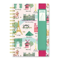 Studio Oh! Oliver Notebook With Pen Pocket, 8-5/16” x 6-3/16”, 1 Subject, College Rule, 160 Pages, Sights Of Paris