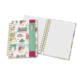 Studio Oh! Oliver Notebook With Pen Pocket, 8-5/16” x 6-3/16”, 1 Subject, College Rule, 160 Pages, Sights Of Paris