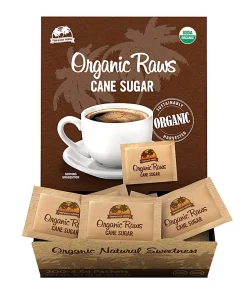 Sugar Foods Organic Raw Cane Sugar Packets, Box Of 200 Packets