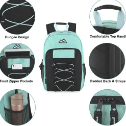 Summit Ridge Bungee Backpacks, Assorted Colors, Case Of 24 Backpacks, 4016Q24