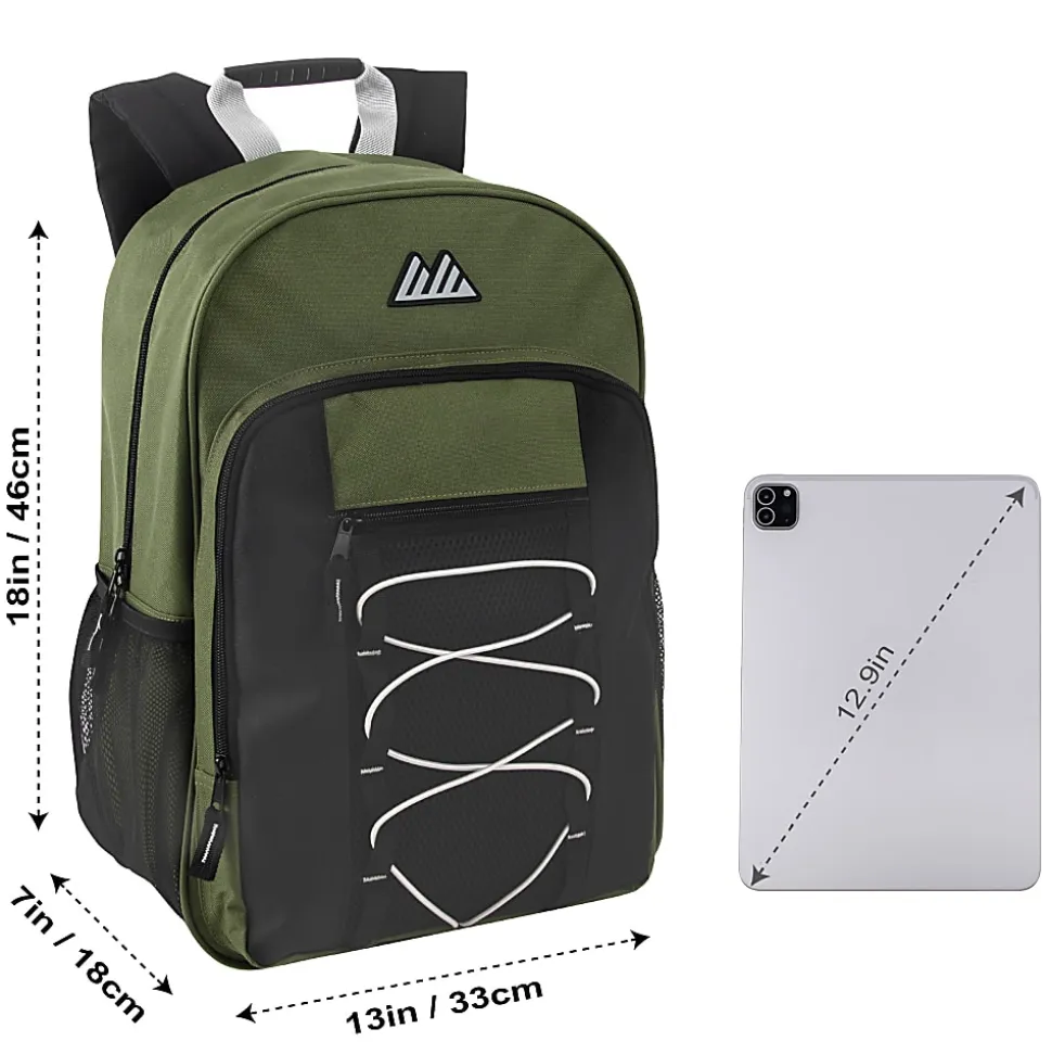 Summit Ridge Bungee Backpacks, Assorted Colors, Case Of 24 Backpacks, 2888Q24