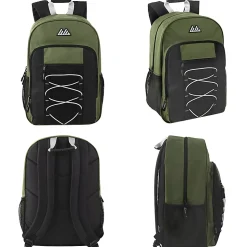 Summit Ridge Bungee Backpacks, Assorted Colors, Case Of 24 Backpacks, 2888Q24