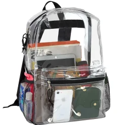Summit Ridge Classic Clear Backpacks, Black Trim, Case Of 24 Backpacks