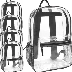 Summit Ridge Classic Clear Backpacks, Black Trim, Case Of 24 Backpacks