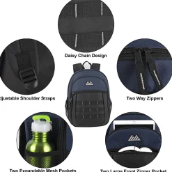 Summit Ridge Daisy Chain Backpacks, Black/Navy, Total Qty 24