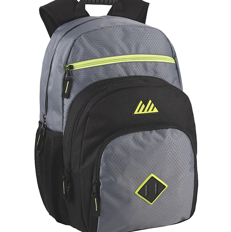 Summit Ridge Double Dome Backpacks With 17" Laptop Sleeves, Blue/Red/Gray, Total Qty 24