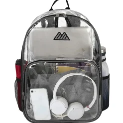 Summit Ridge Heavy-Duty Clear Backpack, Gray Trim