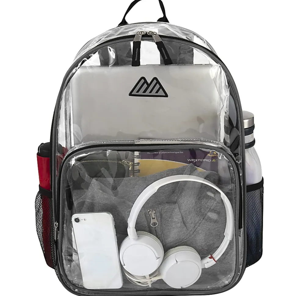 Summit Ridge Heavy-Duty Clear Backpack, Gray Trim