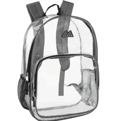 Summit Ridge Heavy-Duty Clear Backpack, Gray Trim