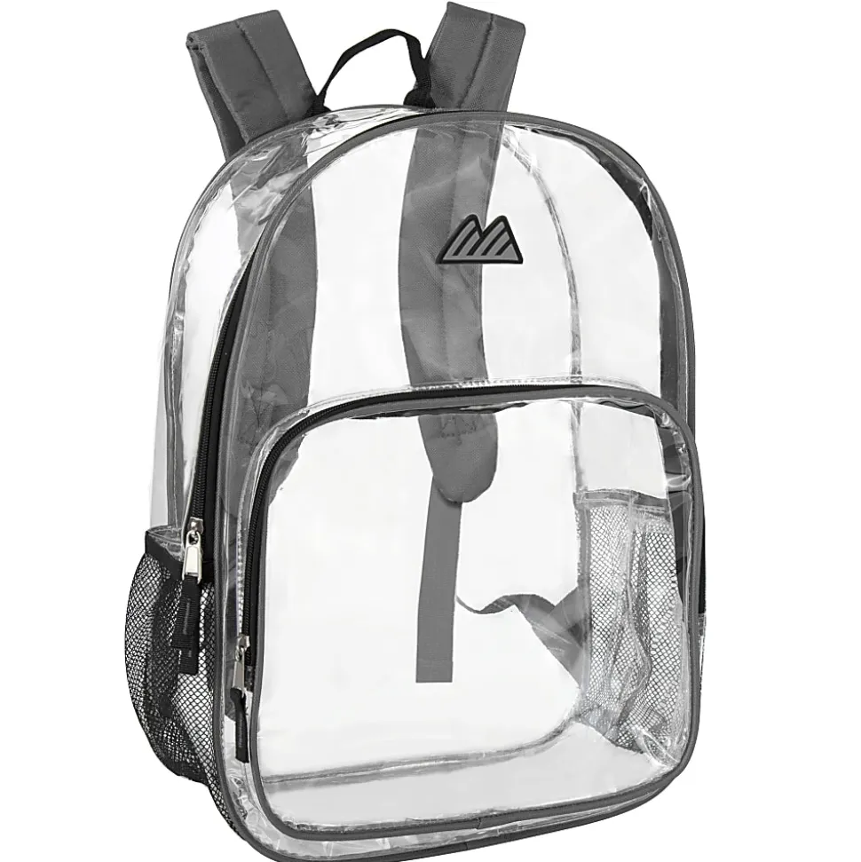Summit Ridge Heavy-Duty Clear Backpack, Gray Trim