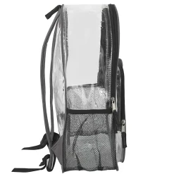 Summit Ridge Heavy-Duty Clear Backpack, Gray Trim