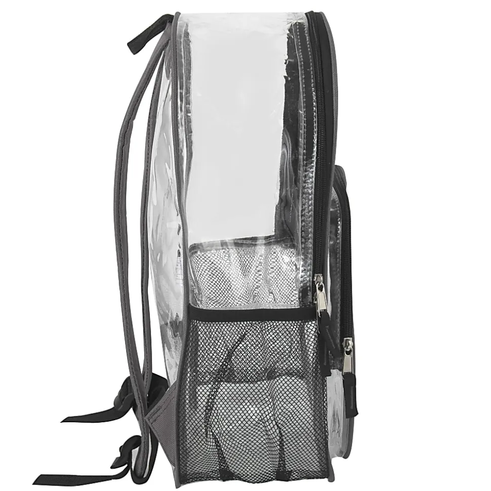 Summit Ridge Heavy-Duty Clear Backpack, Gray Trim