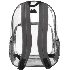 Summit Ridge Heavy-Duty Clear Backpack, Gray Trim