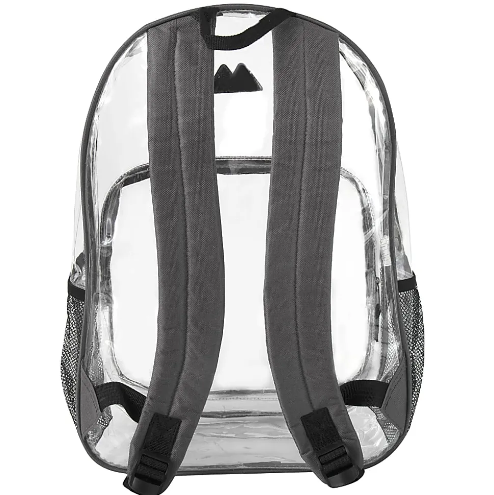 Summit Ridge Heavy-Duty Clear Backpack, Gray Trim