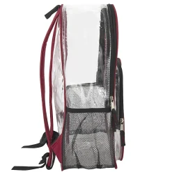 Summit Ridge Heavy-Duty Clear Backpack, Red Trim