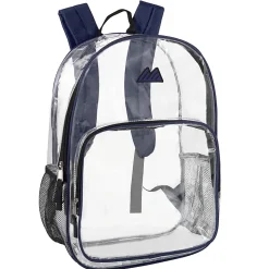 Summit Ridge Heavy-Duty Clear Backpack, Navy Trim