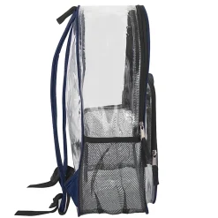 Summit Ridge Heavy-Duty Clear Backpack, Navy Trim