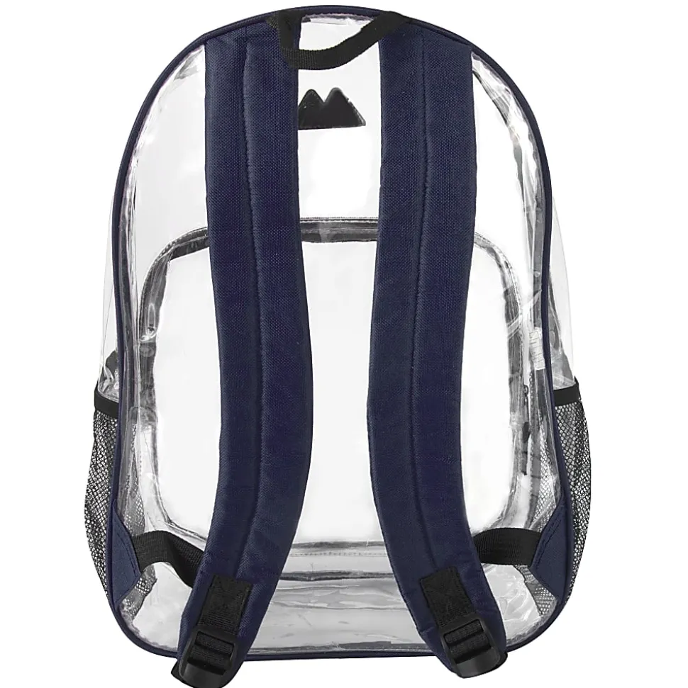 Summit Ridge Heavy-Duty Clear Backpack, Navy Trim