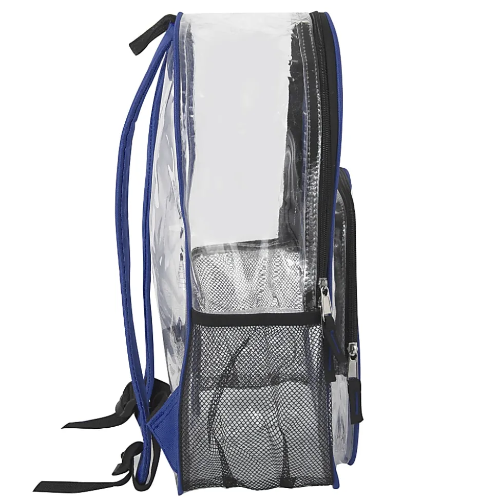 Summit Ridge Heavy-Duty Clear Backpack, Blue Trim