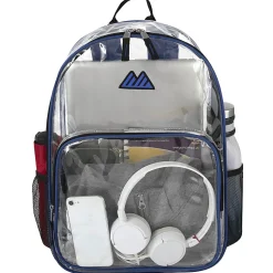 Summit Ridge Heavy-Duty Clear Backpack, Blue Trim