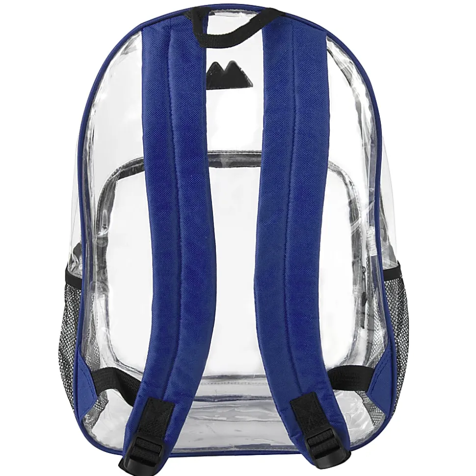 Summit Ridge Heavy-Duty Clear Backpack, Blue Trim