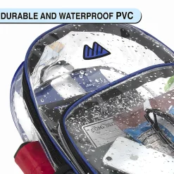 Summit Ridge Heavy-Duty Clear Backpack, Blue Trim