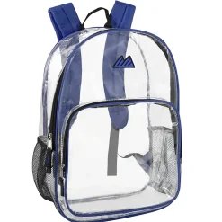 Summit Ridge Heavy-Duty Clear Backpack, Blue Trim