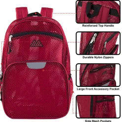 Summit Ridge Mesh Backpack, Red
