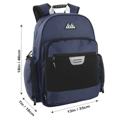 Summit Ridge Multi-Pocket Backpacks With 17" Laptop Pockets, Black/Navy, Total Qty 24