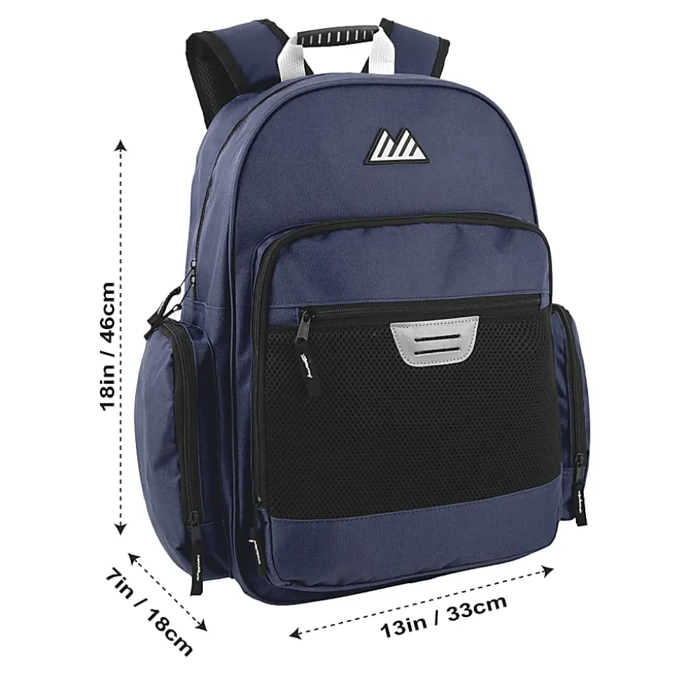 Summit Ridge Multi-Pocket Backpacks With 17" Laptop Pockets, Black/Navy, Total Qty 24