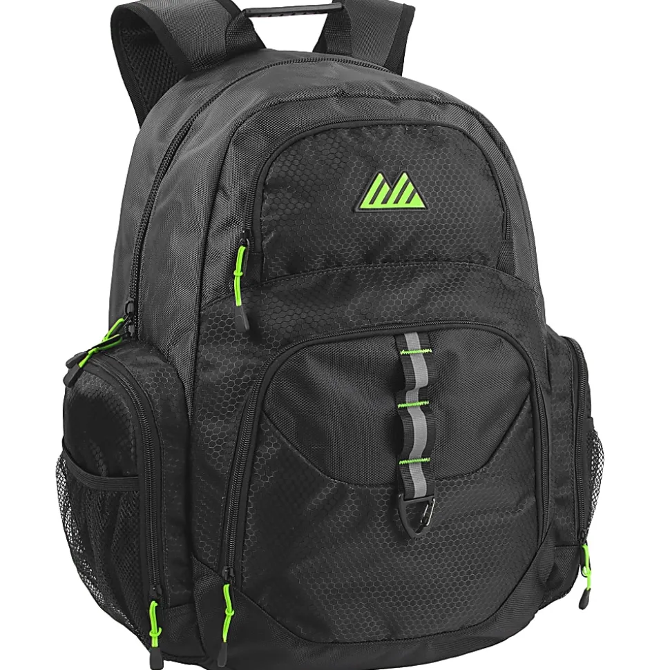Summit Ridge Multi-Pocket Daisy Chain Backpacks With 17" Laptop Sleeves, Black/Blue/Gray, Total Qty 12