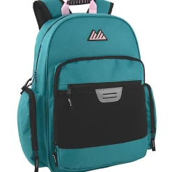 Summit Ridge Multi-Pocket Reflective Collegiate Backpacks With 45-Piece School Supply Kits, Pink/Teal, Total Qty 24