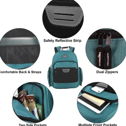 Summit Ridge Multi-Pocket Reflective Collegiate Backpacks With 45-Piece School Supply Kits, Pink/Teal, Total Qty 24