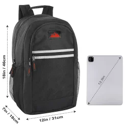 Summit Ridge Multi-Pocket Reflective Backpacks With 30-Piece School Supply Kits, Assorted Colors, Total Qty 12