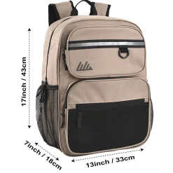 Summit Ridge Reflective Backpacks, Black/Blue/Red/Gray/Tan, Pack Of 24 Backpacks