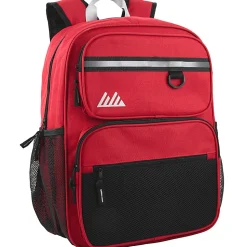 Summit Ridge Reflective Backpacks, Black/Blue/Red/Gray/Tan, Pack Of 24 Backpacks
