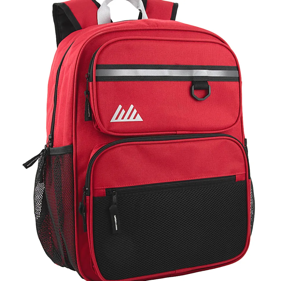 Summit Ridge Reflective Backpacks, Black/Blue/Red/Gray/Tan, Pack Of 24 Backpacks