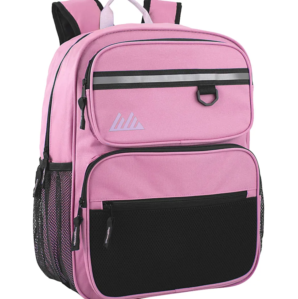 Summit Ridge Reflective Backpacks, Pink/Purple/Light Blue/Teal, Pack Of 24 Backpacks