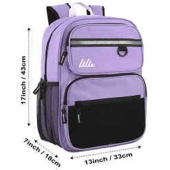 Summit Ridge Reflective Backpacks, Pink/Purple/Light Blue/Teal, Pack Of 24 Backpacks