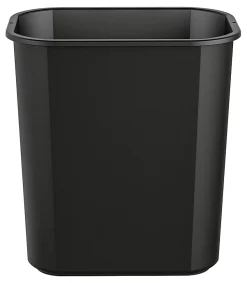 Suncast Commercial Desk-Side Rectangular Resin Trash Cans, 3 Gallons, Black, Pack Of 12 Trash Cans