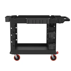 Suncast Commercial Heavy-Duty Plus 2-Shelf Utility Cart, 34-13/16"H x 26-1/2"W x 48-3/4"D, Gray